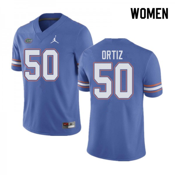 Jordan Brand Women #50 Marco Ortiz Florida Gators College Football Jersey Blue